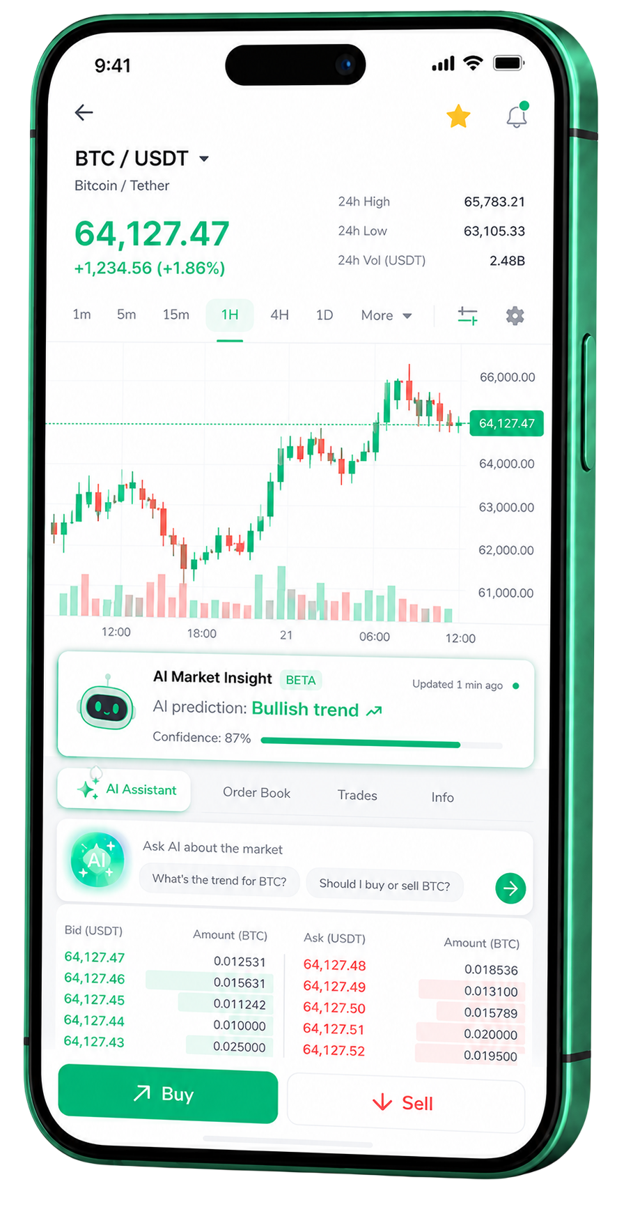 Crown Capitgrove mobile trading app running on a smartphone
